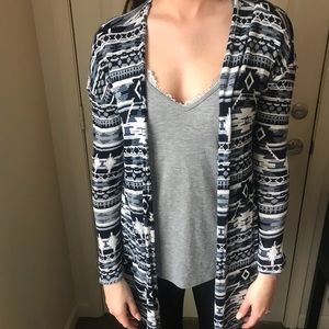 Blue Aztec print cardigan